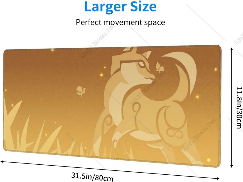 Genshin Game Impact Gorou Gaming Mouse Pad Anti-alunecare din cauciuc Mousepad mare pentru computere de birou, desktop, laptop, 12 x 31,5 inci