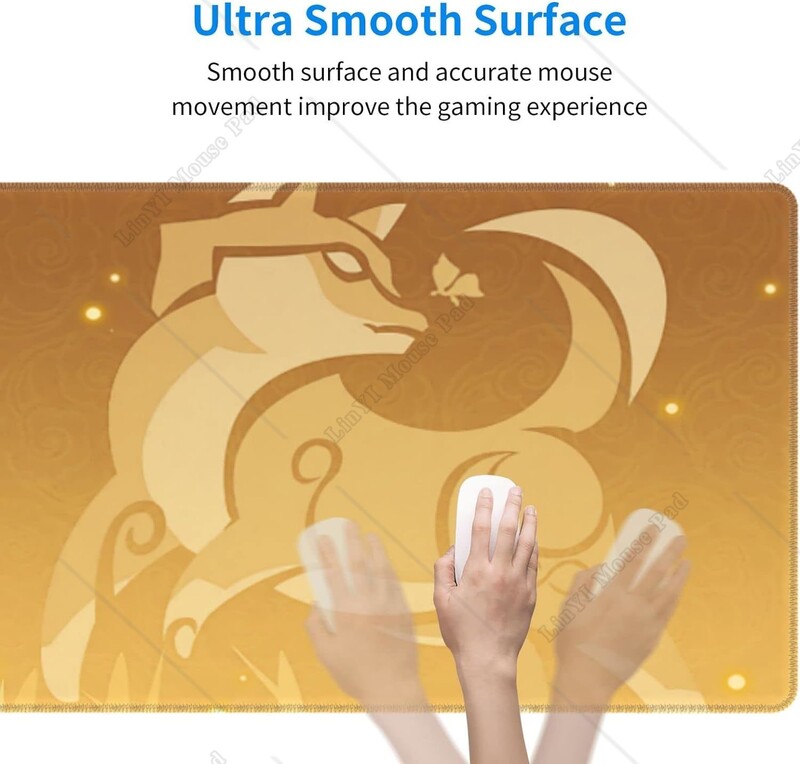 Genshin Game Impact Gorou Gaming Mouse Pad Anti-alunecare din cauciuc Mousepad mare pentru computere de birou, desktop, laptop, 12 x 31,5 inci