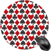Carte de joc Poker Mouse Pad rotund Tapete de mouse drăguțe Covoraș antiderapant pentru laptop, computer, birou, acasă, 7,9 x 7,9 inci