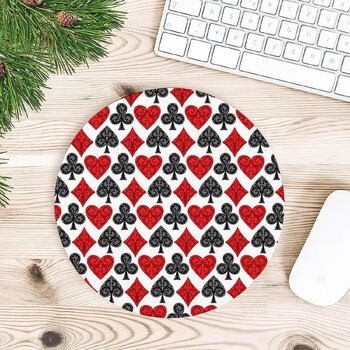 Παιχνίδι Πόκερ Στρογγυλό Mouse Pad Χαριτωμένα MousePads Αντιολισθητικό στρώμα ποντικιού για φορητό υπολογιστή Work Office Home 7,9x7,9 ιντσών