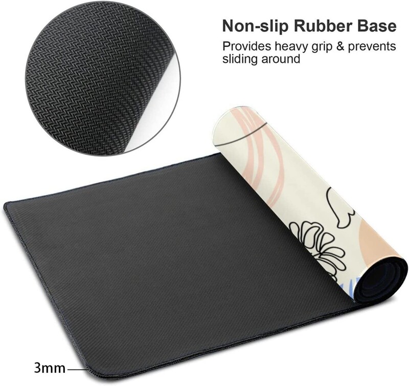 Modern Boho Abstract Geometric Floral Mouse Pad Gaming XL Mousepad mare Covoraș de birou pentru tastatură mare prelungită 31,5 X 11,8 inci