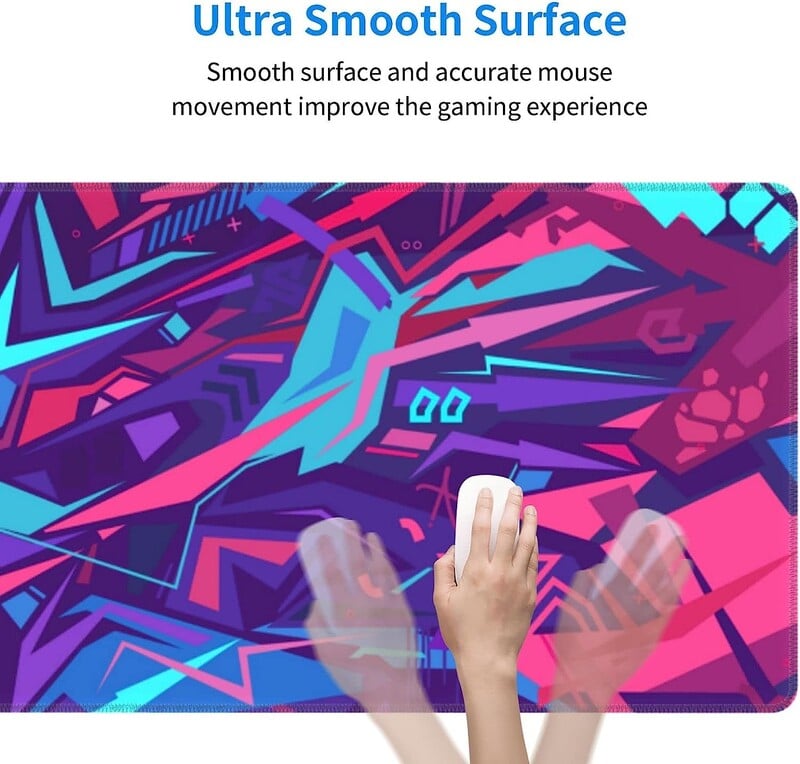 Tampă de mouse mare Metaverse Cyber Graffiti XL Pad extins cu margini cusute Anti-alunecare Tampă de mouse complet lungă, impermeabilă, 31,5 x 11,8 inci