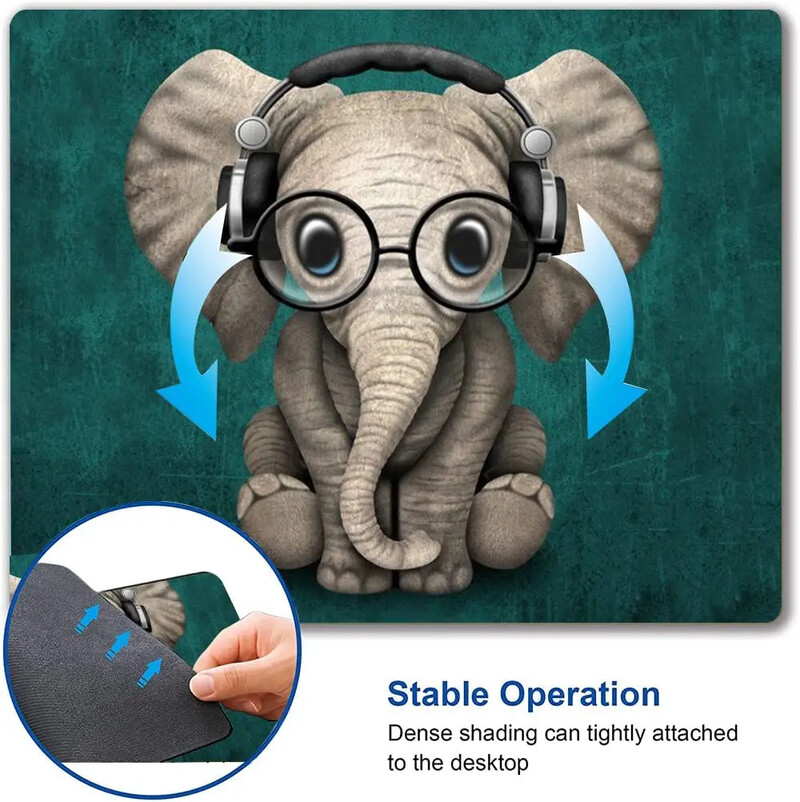 Computer Cute Elephant Mouse Pad cu textura premium Mousepad Covoraș pentru mouse impermeabil, cu bază din cauciuc, antiderapant, pentru laptop de birou