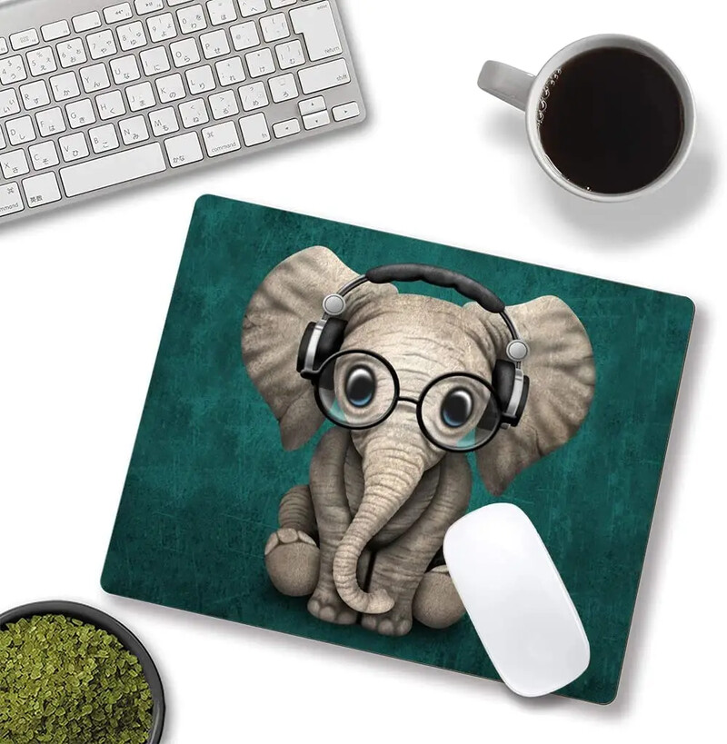 Computer Cute Elephant Mouse Pad cu textura premium Mousepad Covoraș pentru mouse impermeabil, cu bază din cauciuc, antiderapant, pentru laptop de birou