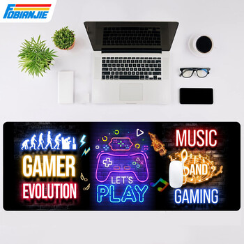 Μεγάλο Neon Gaming Mouse Pad, αντιολισθητικό εκτεταμένο στρώμα γραφείου για παίκτες και λάτρεις της μουσικής, ανθεκτική επιφάνεια για εγκατάσταση γραφείου και σπιτιού