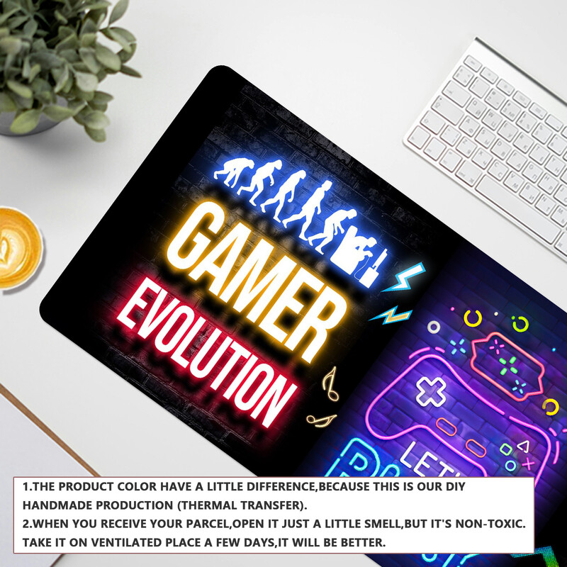 Mouse Pad neon mare pentru gaming, covoraș de birou extins antiderapant pentru jucători și iubitori de muzică, suprafață durabilă pentru configurarea la birou și acasă