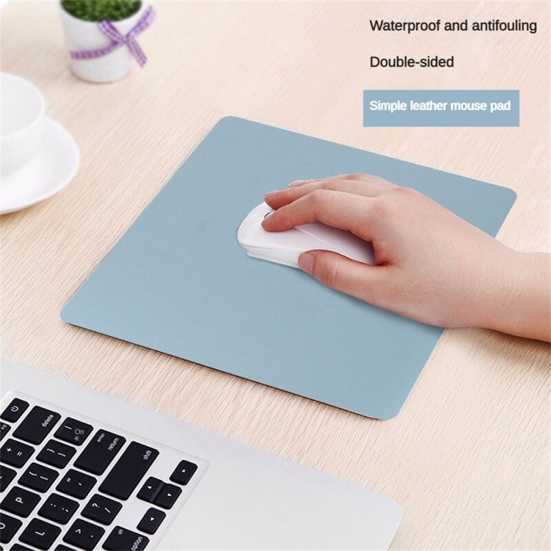 Covoraș de mouse din piele PU de culoare solidă simplă, anti-alunecare, rezistentă la apă, 23*20 cm, tampă de mouse, rechizite școlare, accesorii de birou, set de birou