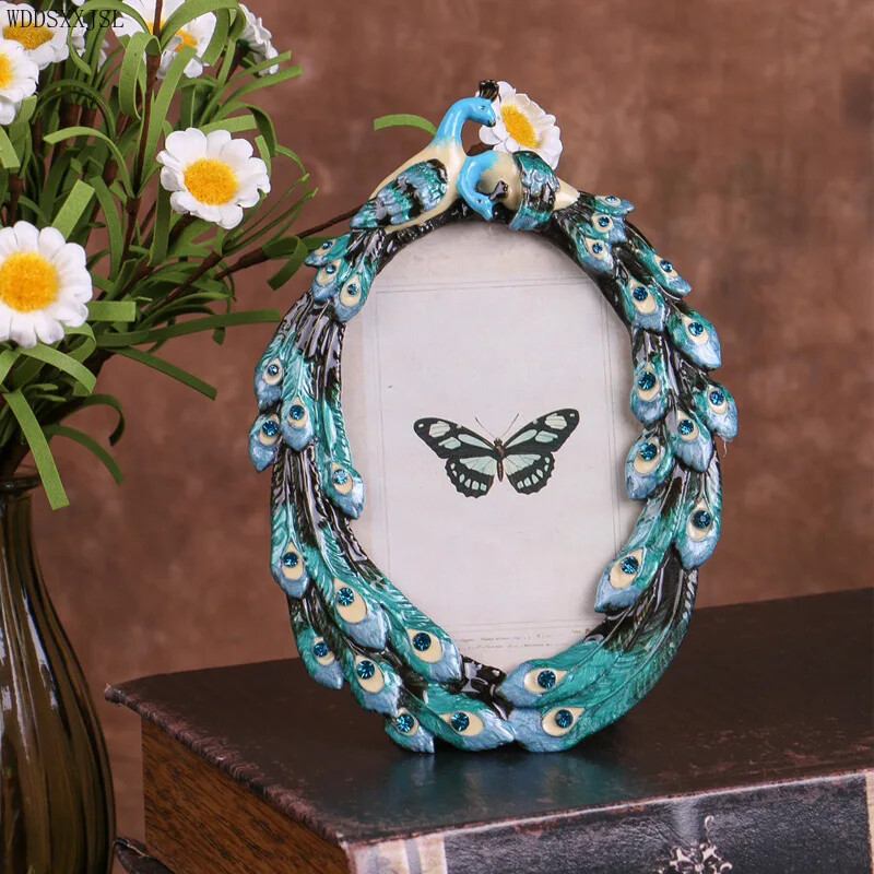 Ramă foto Ramă foto creativ cu flori și păsări decor email culoare aliaj artizanat cadou nunta decor camera de zi