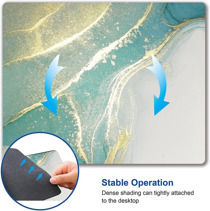 Tampă mouse cu marmură turcoaz și auriu, dreptunghiulare, modele personalizate, impermeabilă, anti-alunecare, mousepad din cauciuc, accesorii de birou, decor birou