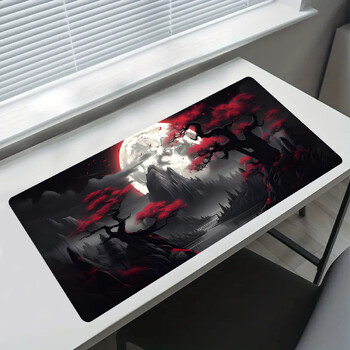 Lunar Serenity with Maple Red: Χειροποίητο, μακράς διαρκείας Mouse Pad για εργασία και παιχνίδι