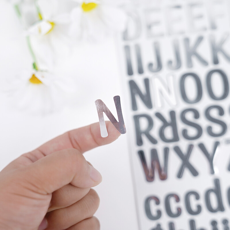 Auriu Argintiu Diy Auto-adeziv Impermeabil Cont de mână Autocolant Decorativ Scrisoare