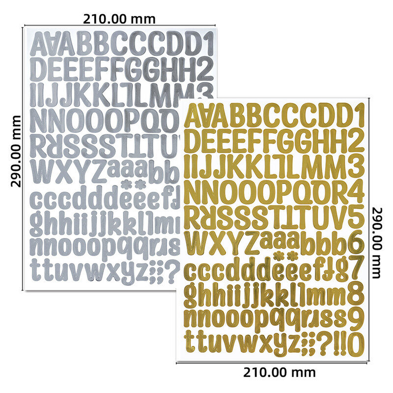 Auriu Argintiu Diy Auto-adeziv Impermeabil Cont de mână Autocolant Decorativ Scrisoare