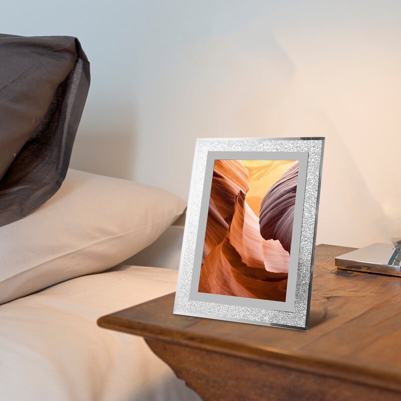 Ramă foto din cristal Poză de birou pentru decorarea dormitorului acasă Suport din sticlă baroc