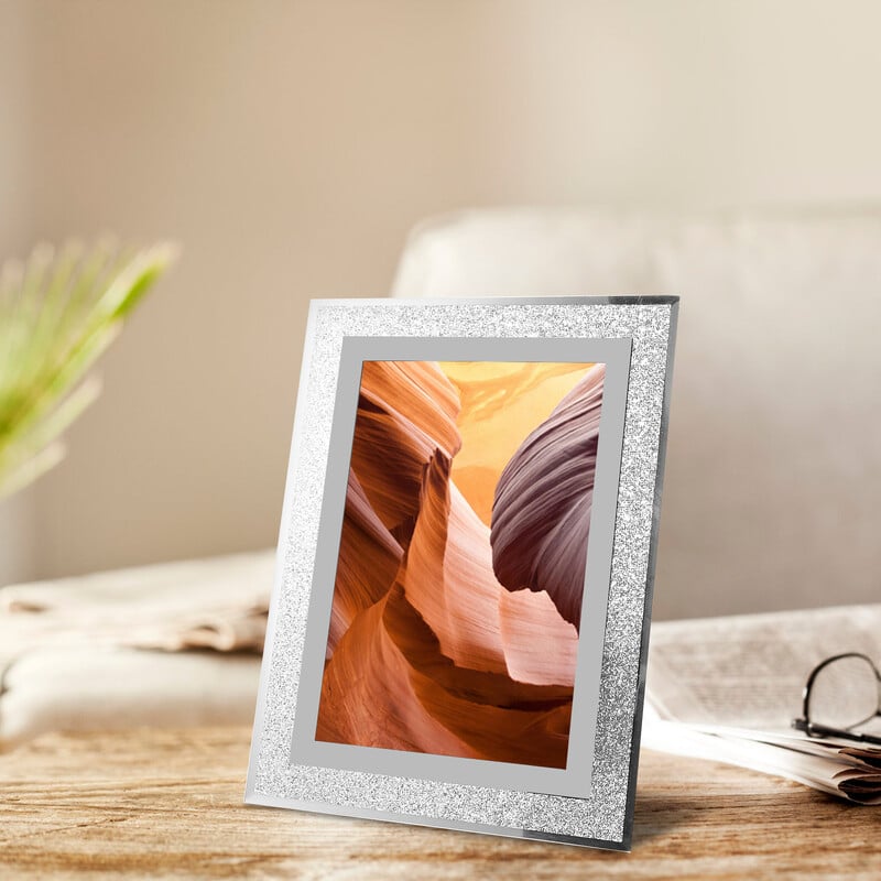 Ramă foto din cristal Poză de birou pentru decorarea dormitorului acasă Suport din sticlă baroc