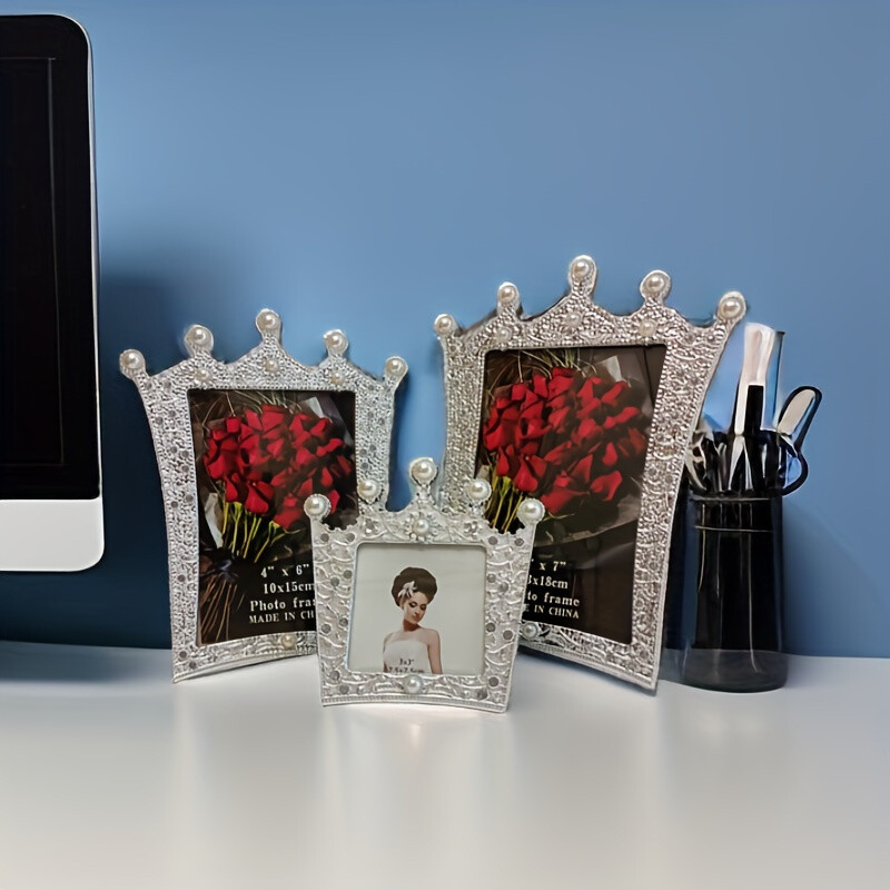 Afișaj de birou înrămat 5x7 cu diamante împânzite cu perle pentru rochii de mireasă, nunți, ziua mamei și ziua Îndrăgostiților