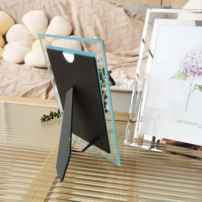 Ramă foto din sticlă de cristal Argintiu în oglindă 10X15 15X20 20X25cm Ramă certificat A4 Ramă foto pentru poze Cadou comemorativ