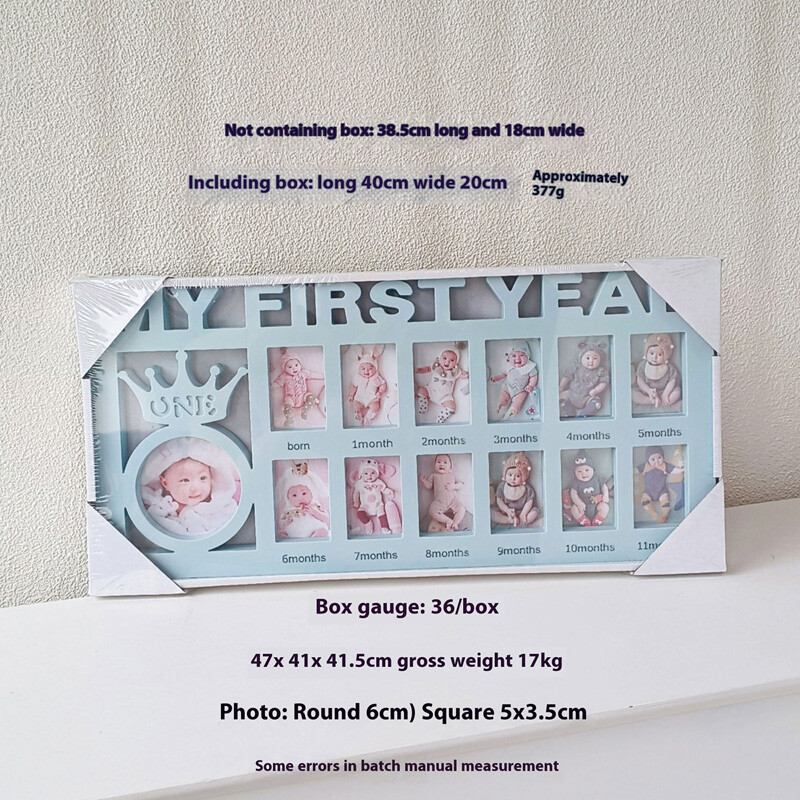 Rame foto pentru primul an pentru bebeluși Ramă foto de amintire pentru agățat pe perete Rama de 12 luni pentru decorarea peretelui camerei creșă