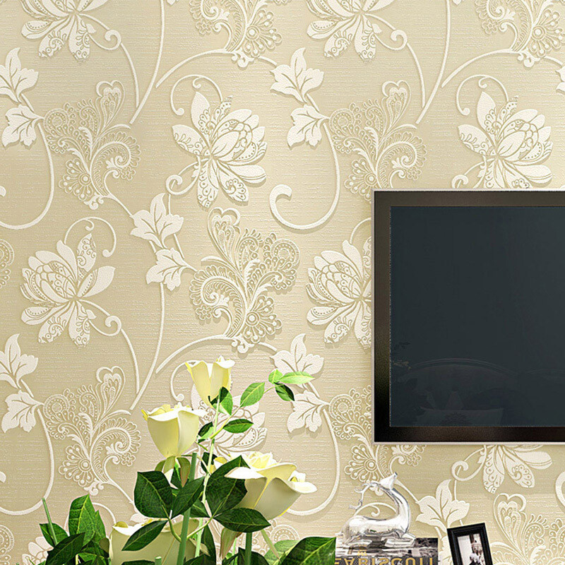 Tapet de fundal pentru dormitor, 53 cm, modern european, 3D, nețesut, rezistent la umiditate, autocolante de perete îngroșate