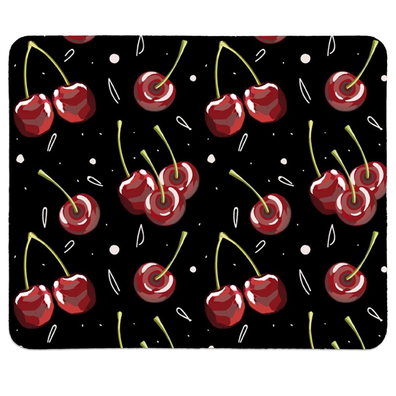 Tampoane de mouse pătrate cu imprimare cu model de cireșe, vândute la cald, Tampă de mouse confortabilă pentru jocuri