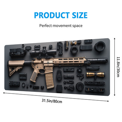 Mouse Pad de design pentru accesorii pentru pistol, grafic unic, antiderapant, dimensiune mare, suprafață netedă pentru jocuri și birou, durabil și ușor