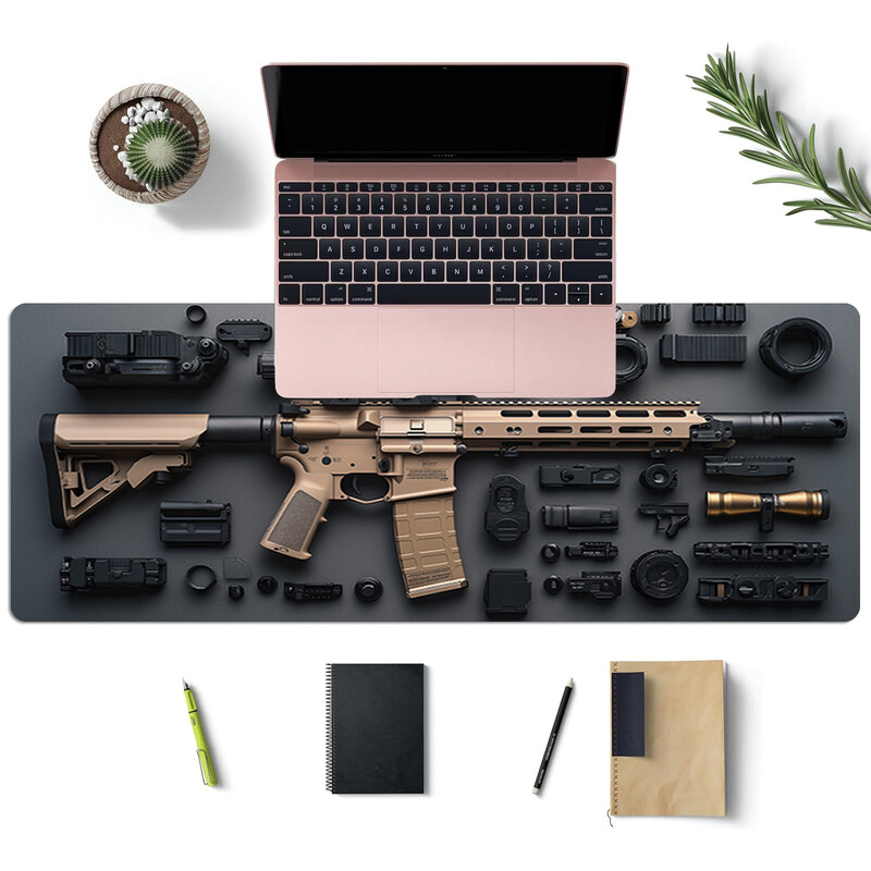 Mouse Pad de design pentru accesorii pentru pistol, grafic unic, antiderapant, dimensiune mare, suprafață netedă pentru jocuri și birou, durabil și ușor