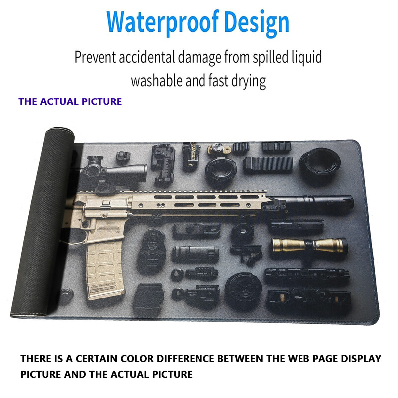 Mouse Pad de design pentru accesorii pentru pistol, grafic unic, antiderapant, dimensiune mare, suprafață netedă pentru jocuri și birou, durabil și ușor