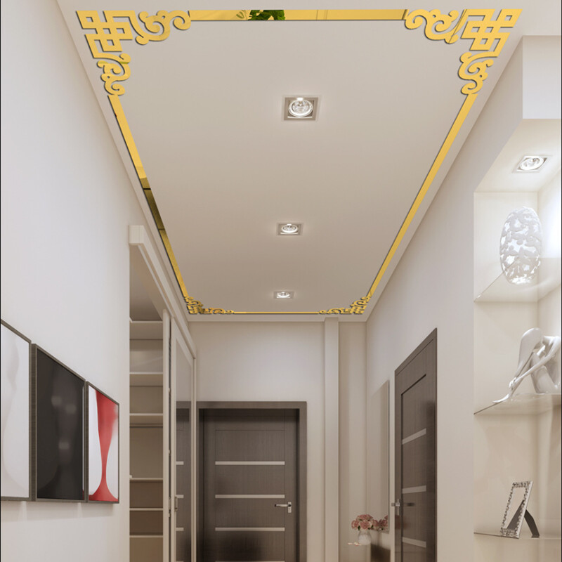 4 buc. Autocolante de perete cu oglindă 3D Decal pentru gresie, mozaic, decorare a casei, camera de zi, verandă, dulap, chenar, artă murală, autoadeziv