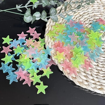 50/1000Pcs Glow in The Dark Stars Αυτοκόλλητα τοίχου Φωτεινή τρισδιάστατη φθορίζουσα αυτοκόλλητη διακόσμηση για οροφή κρεβατοκάμαρας για παιδιά στο σπίτι