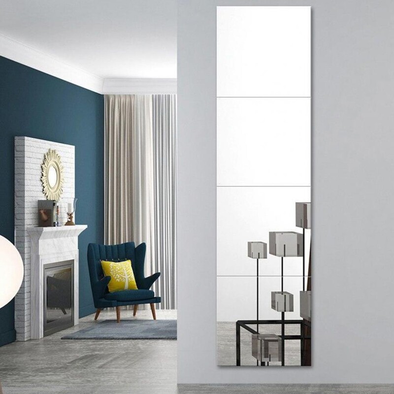 Autocolant cu oglindă de lungă durată Ușor de lipit Decal pentru oglindă de baie Flexibil pentru decorarea casei Dulap Oglindă acrilică