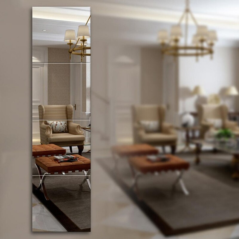 Autocolant cu oglindă de lungă durată Ușor de lipit Decal pentru oglindă de baie Flexibil pentru decorarea casei Dulap Oglindă acrilică