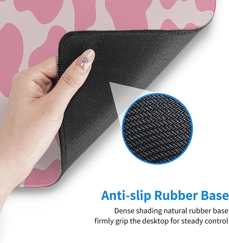 Pink Cow Mouse Pad Tampă de mouse mare Tampă de mouse Covoraș de mouse extins Pad de birou Gros, lung, anti-alunecare, bază din cauciuc 31,5x11,8x0,12 inci