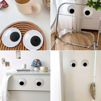 Αυτοκόλλητο 1 Pair Αυτοκόλλητο Cute Huge Googly Eyes Ψυγείο Αυτοκόλλητο τοίχου Αστεία Μεγάλα Μαύρα Πλαστικά Μάτια Αυτοκόλλητο Diy Λεύκωμα Dolls Eyeball