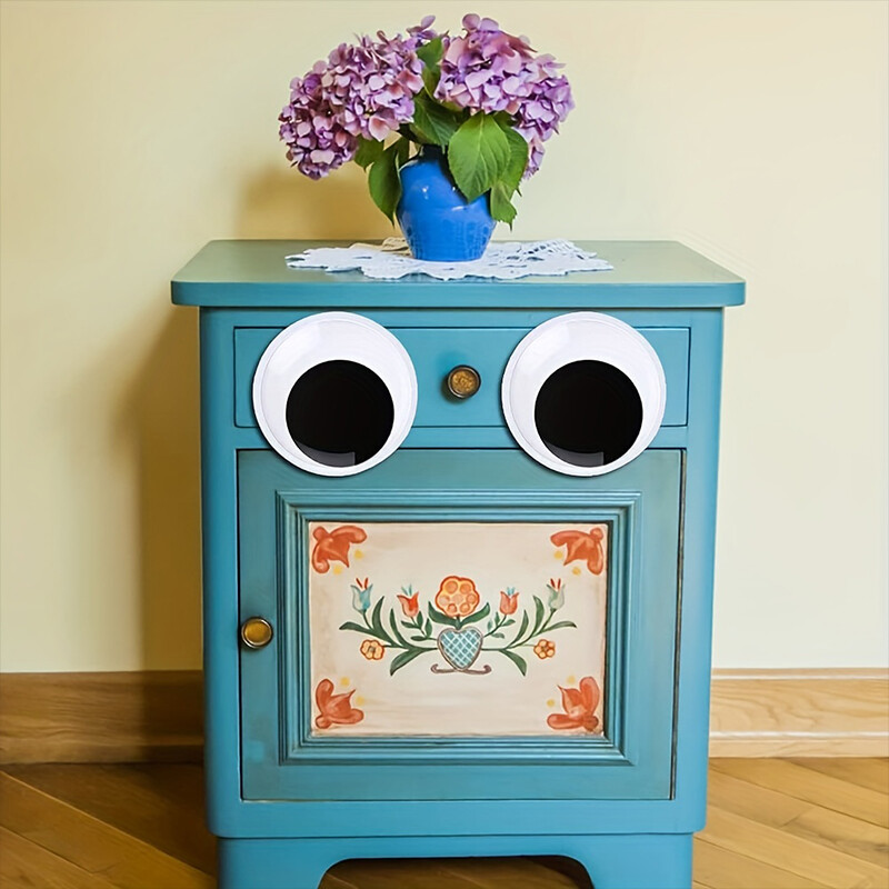 1 pereche autocolant drăguț cu ochi uriași, autocolant de perete pentru frigider, amuzant, mare, negru, autocolant pentru ochi din plastic, bricolaj, album de însemnări, păpuși, globul ocular