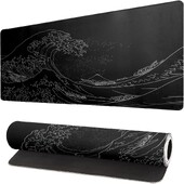 Japán Sea Wave nagy egérpad Egérpad kiterjesztett egéralátét Asztali pad vastag, hosszú, csúszásmentes gumitalp 31,5x11,8x0,12 hüvelyk