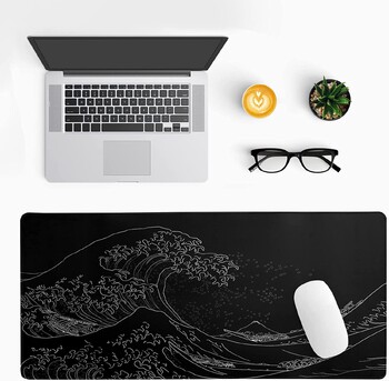 Japanese Sea Wave Large Mouse Pad Mouse Pad Extended Mouse Mat Pad Desk Pad Μακρά αντιολισθητική βάση από καουτσούκ 31,5x11,8x0,12 ίντσες