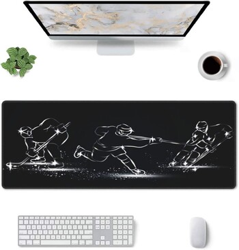 Παίκτες χόκεϊ επί πάγου Gaming Mouse Pad Big Desk Mat με ραμμένες άκρες Mousepad Laptop 31,5X11,8 Inch Large Mouse Pad XXL