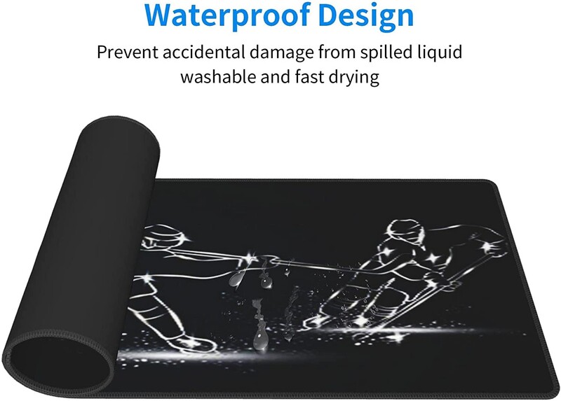 Tampă de mouse pentru jocuri pentru jucători de hochei pe gheață Covoraș mare de birou cu margini cusute Tampă de mouse pentru laptop 31,5 x 11,8 inci Pad de mouse mare XXL