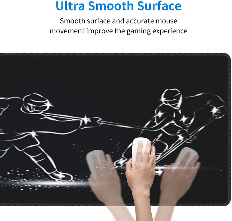 Tampă de mouse pentru jocuri pentru jucători de hochei pe gheață Covoraș mare de birou cu margini cusute Tampă de mouse pentru laptop 31,5 x 11,8 inci Pad de mouse mare XXL