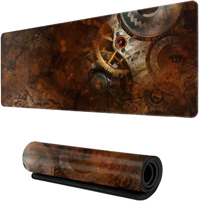 Steampunk Vintage Gear XL nagyméretű asztali egérpad csúszásmentes, hosszú, meghosszabbított billentyűzetpadok Egérpad gumi asztalszőnyeg 31,5x11,8 hüvelykes