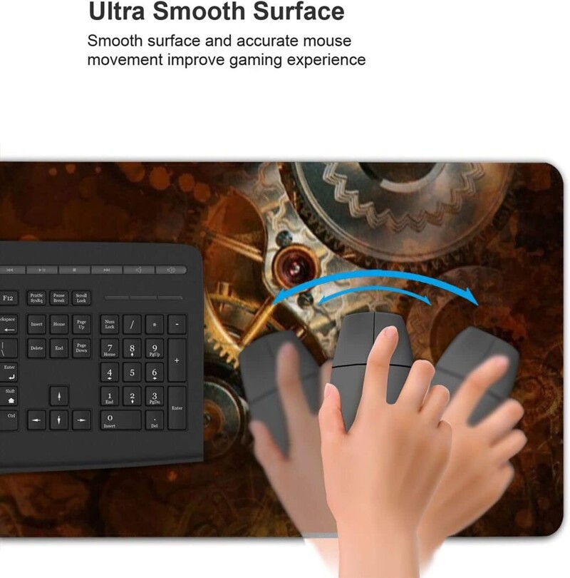 Steampunk Vintage Gear XL Mouse Pad mare pentru birou Tampoane lungi de tastatură antiderapante Tampă de mouse Covoraș de masă din cauciuc 31,5X11,8 inci