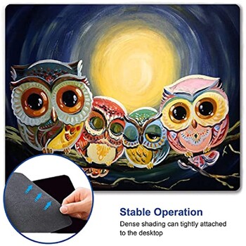 Cute Owl Mouse Pad Μοναδικής σχεδίασης Αντιολισθητική βάση από καουτσούκ για επιτραπέζιους υπολογιστές και φορητό υπολογιστή Mouse Pad 9,5X7,9 ιντσών