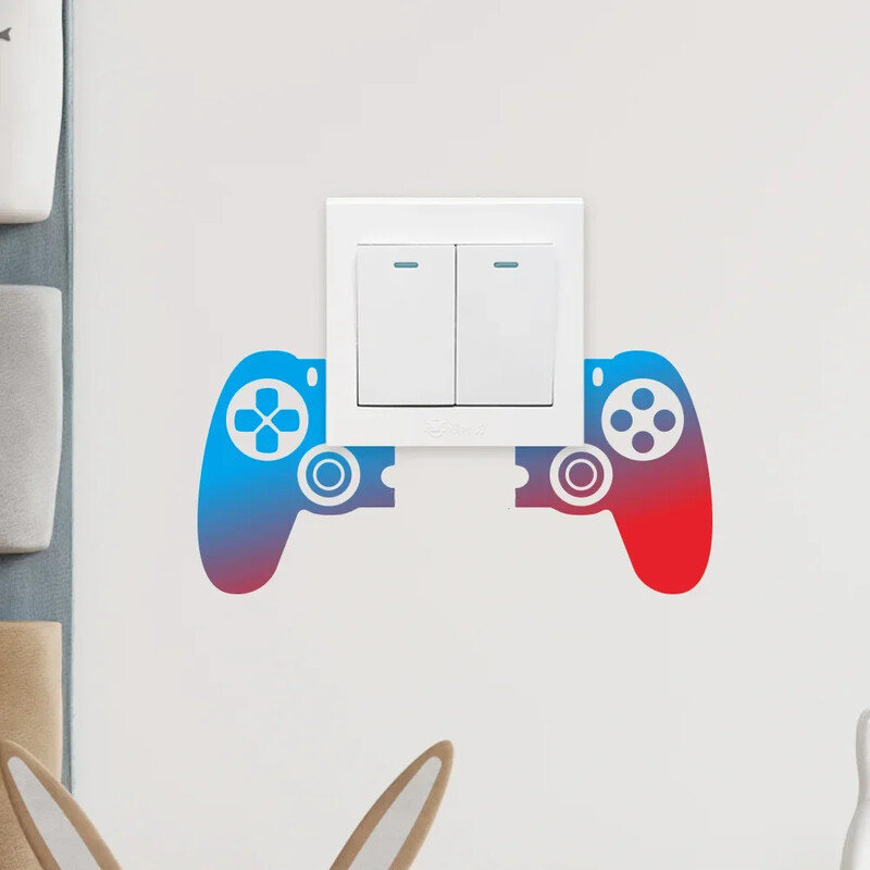 Autocolant decorativ detașabil întrerupător 6/1 buc. Autocolant pentru comutator controler pentru consolă de jocuri din PVC, autocolant pentru perete pentru camera de zi, cadouri