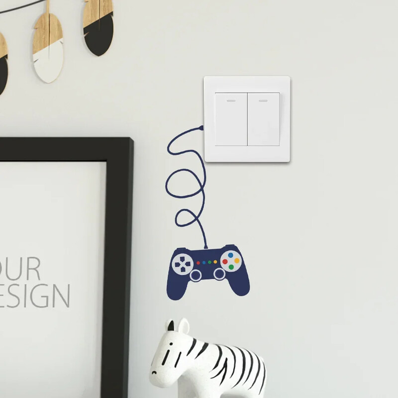 Autocolant decorativ detașabil întrerupător 6/1 buc. Autocolant pentru comutator controler pentru consolă de jocuri din PVC, autocolant pentru perete pentru camera de zi, cadouri