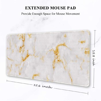 Εκτεταμένο Mouse Pad 35,4X15,7 ιντσών αδιάβροχο επιτραπέζιο στρώμα με ραμμένες άκρες, αντιολισθητικά ποντίκια για φορητούς υπολογιστές Marble Design