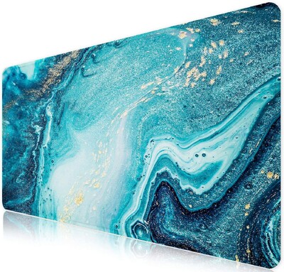 Εκτεταμένο Mouse Pad 35,4x15,7 σε μεγάλη αντιολισθητική βάση ποντικιού 3mm με ραμμένες άκρες αδιάβροχο επιτραπέζιο μαξιλαράκι- River Sand