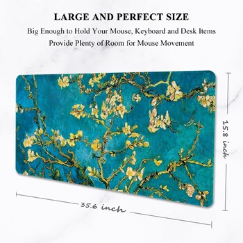 Teal Van Gogh Almond Tree XXL Large Mouse Pad Extended Gaming Mousepad Big Office Home Mouse Pad για φορητό υπολογιστή πληκτρολογίου