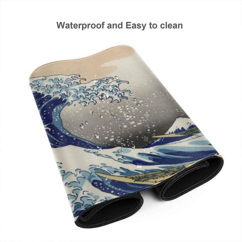 Japanses Waves Katsushika Hokusai Ukiyo-e The Big Wave Off Kanagawa Desk Mousepad 31,5x11,8x0,12 inch Amime Mouse Pad anti-alunecare