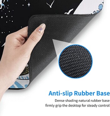 Μπλε και Μαύρη Θάλασσα Wave Mouse Pad Αφηρημένο μπλε επιτραπέζιο χαλάκι 31,5x11,8 ιντσών, αντιολισθητικό λαστιχένιο κύμα βάσης για πληκτρολόγιο.