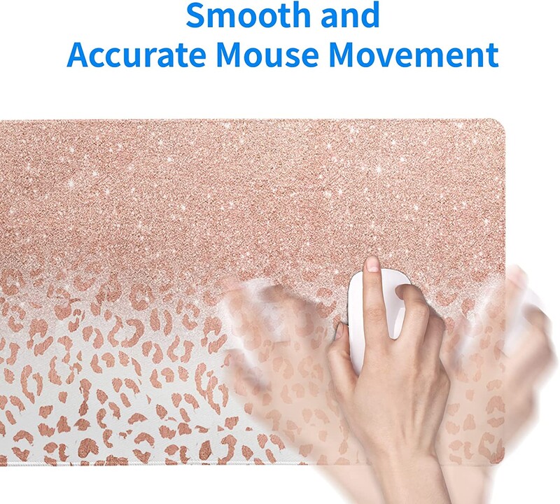 Mouse Pad cu imprimeu leopard, roz, roz, abstract, cu margini cusute pentru birou