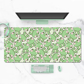 Extra nagy Kawaii aranyos zöld béka játék egérpad XXL asztali szőnyeg vízálló csúszásmentes laptop asztali kiegészítők